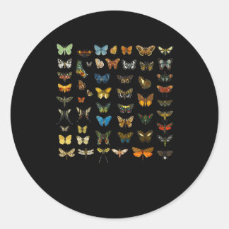 botanical butterfly lover species chart gardener . classic round sticker