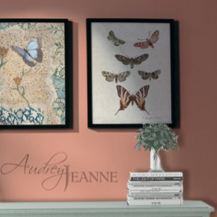 Botanical Butterfly Vintage Peach Moths Decoupage Tissue Paper