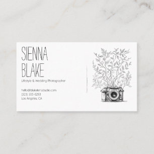 Botanical Camera Logo Photographer QR Code Business Card