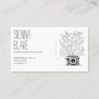 Botanical Camera Logo Photographer QR Code Business Card