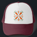 Botanical Carrots Collection Trucker Hat<br><div class="desc">Botanical Carrots Collection featuring hand-drawn orange carrots with fresh green tops on soft neutral backgrounds. A natural garden-inspired design perfect for kitchen decor, stationery, and gifts for vegetable lovers.</div>