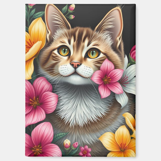Botanical Cat Haven Magnet (Front)