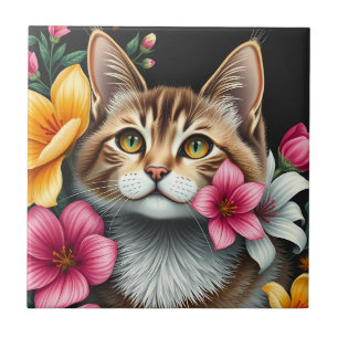Botanical Cat Haven Tile