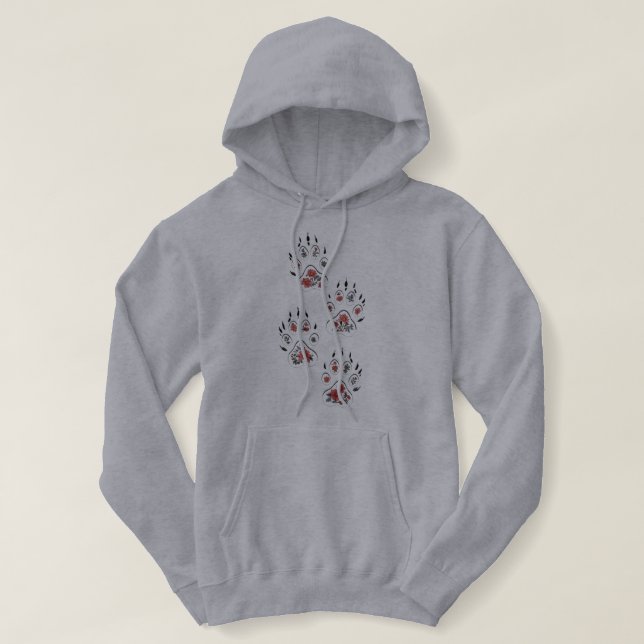 Botanical Cat Lover Silhouette Hoodie (Design Front)