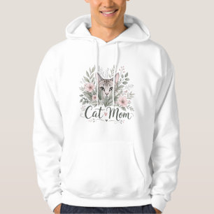 Botanical Cat Mum Floral T-Shirt Hoodie