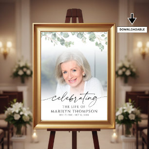 Botanical Celebrating the Life of Photo Memorial Poster