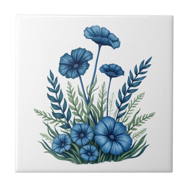 Botanical Ceramic Tile for Home Décor (Front)