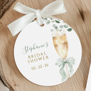 Botanical Champagne Bridal Shower Favour Tags