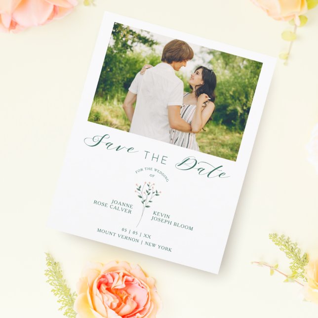 Botanical Cheap Elegant Wildflowers Photo Wedding (Creator Uploaded)