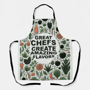Botanical Chef's Kitchen Utensils Typography Apron