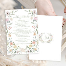 Botanical Chic Pastel Floral Wedding Details Cards