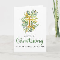 Botanical Christening Card