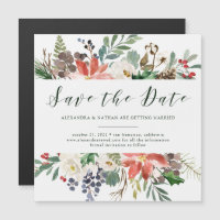Botanical Christmas | Holiday Script Save the Date