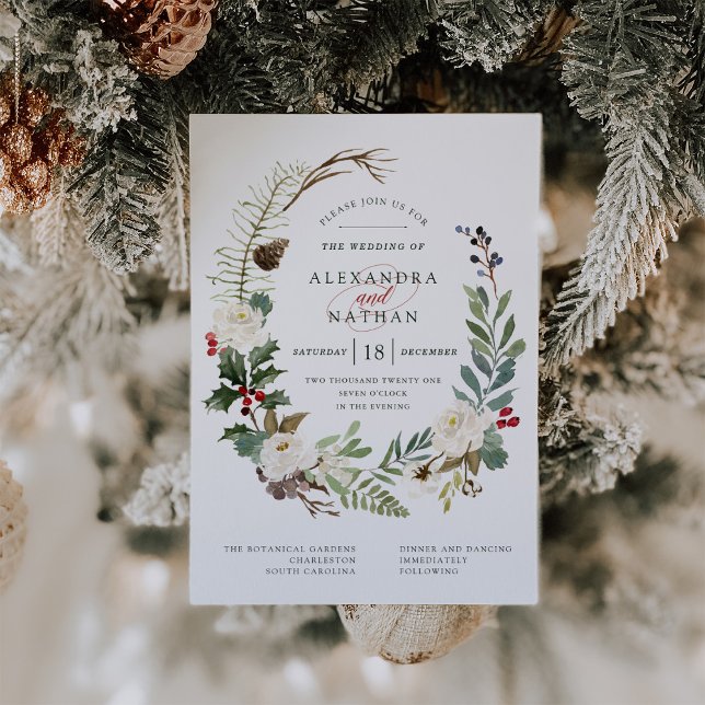 Botanical Christmas | Holiday Wedding Invitation (Creator Uploaded)