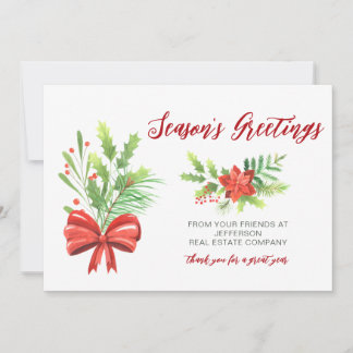 Botanical Christmas Holidays Company Business  Holiday Card