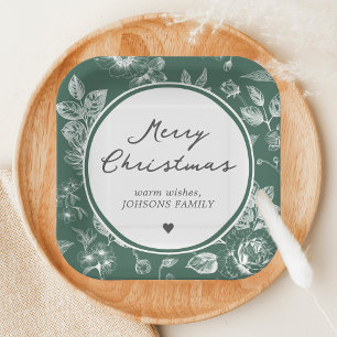 Botanical Christmas Paper Plate