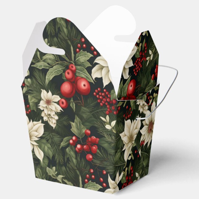Botanical Christmas Pattern Favour Box (Opened)