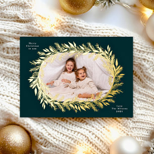 botanical christmas photo gold wreath