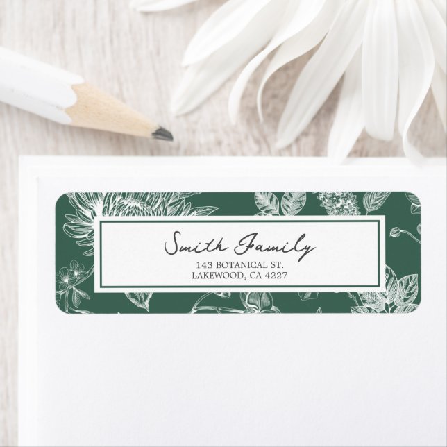 Botanical Christmas Return Address Label (Insitu)