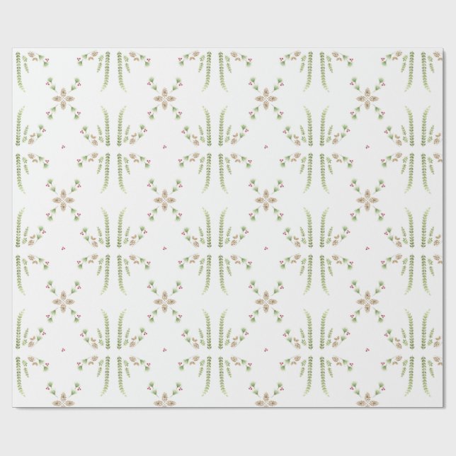 Botanical Christmas Wrapping Paper (Flat)
