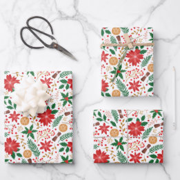 Botanical Christmas  Wrapping Paper Sheet