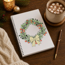 Botanical Christmas Wreath Hardcover Journal
