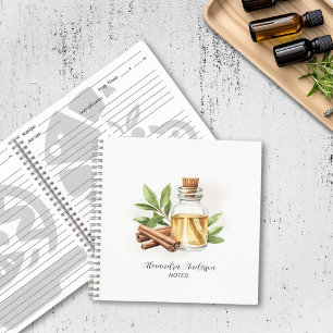 Botanical Cinnamon Essential Oils Watercolor Notebook
