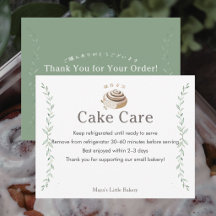 Botanical Cinnamon Roll Cake Care Instructions