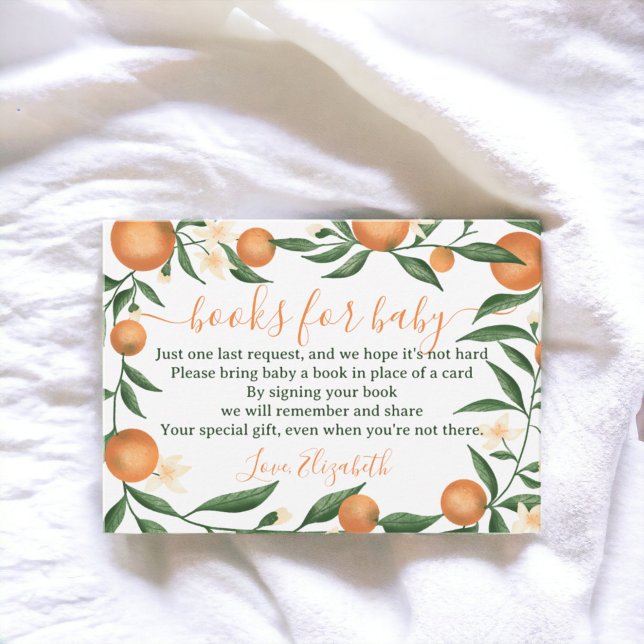 Botanical citrus orange cutie books for baby enclosure card (Botanical citrus orange cutie books for baby enclosure card)