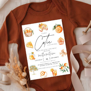 Botanical citrus orange Cutie Summer Baby Shower Invitation