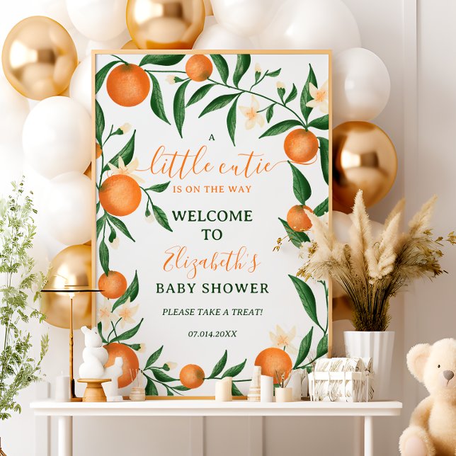 Botanical citrus orange little cutie welcome poster (Botanical citrus orange little cutie welcome poster)