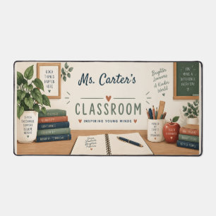 Botanical Classroom Teacher Name Desk Mat
