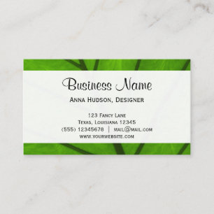 Botanical Close Up - Green Leaves (Leaf) Business Card