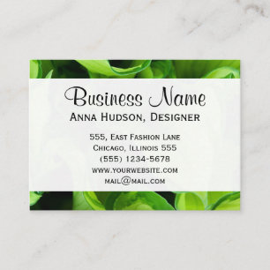Botanical Close Up - Green Leaves (Leaf) Business Card