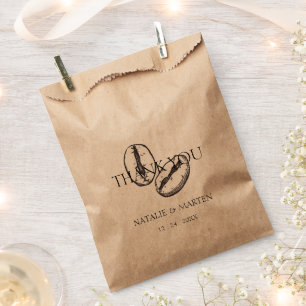 Botanical Coffee Bean Elegant Bohemian Party Gift Favour Bags
