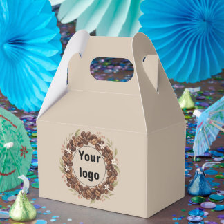 Botanical Coffee Bean Wreath Custom Logo Favour Box