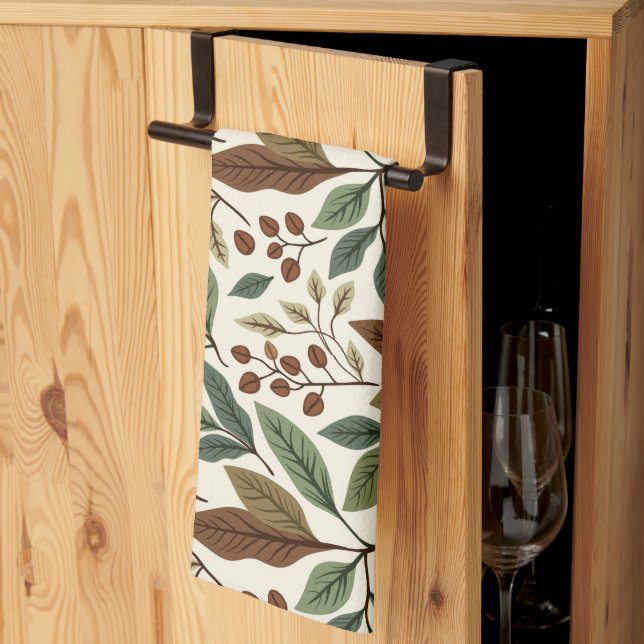 Botanical Coffee Plant Tea Towel (Thirds Fold)