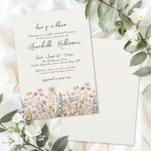 Botanical Colorful Wildflowers Bridal Shower Invitation