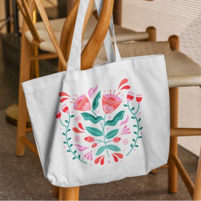 Botanical Colour Cut Out Flowers Tote Bag   (Creator Uploaded)