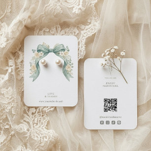 Botanical Coquette Bow Jewellery Display TMF26 Business Card