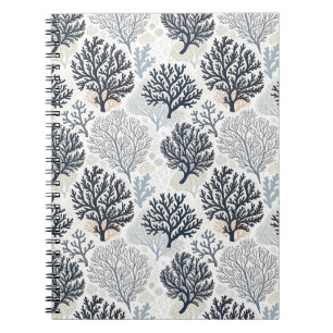 Botanical Coral Ocean Vibes Notebook