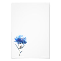 Botanical Cornflower Watercolor Art Print-Stage1