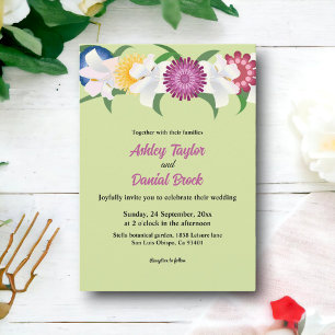 Botanical Country Boho Roses Spring Floral Wedding Invitation