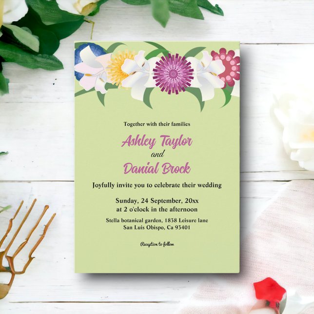 Botanical Country Boho Roses Spring Floral Wedding Invitation (Creator Uploaded)