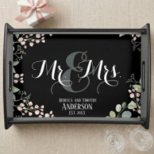 Botanical Couple Name Mr and Mrs Wedding Gift
