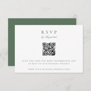 Botanical Crest Monogram QR Code Wedding RSVP Invitation