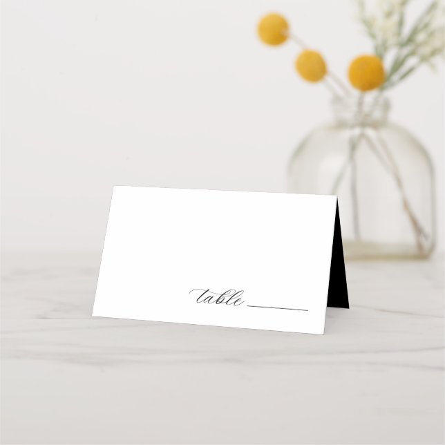 Botanical Crest Monogram Wedding Place Card (Front)