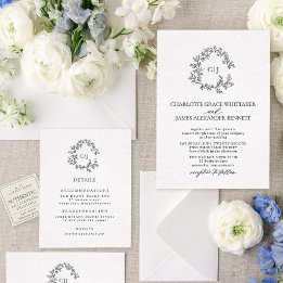 Botanical Crest Suite | Elegant Monogram Wedding