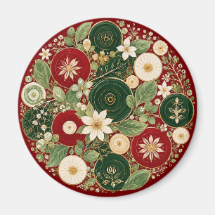 Botanical Crimson Wreath Magnet