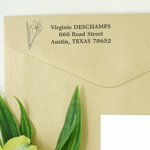 Botanical Daffodil Line Art Flower Self-inking Stamp